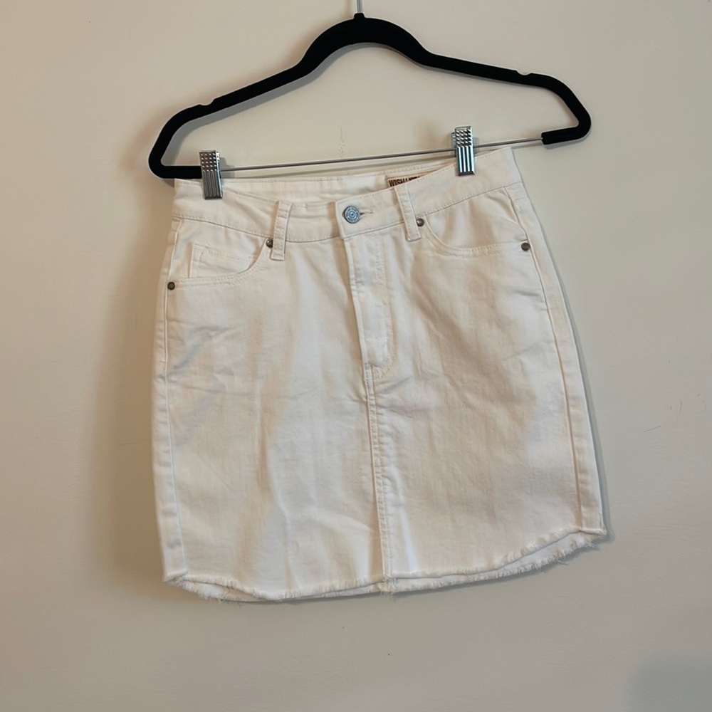 White jean skirt